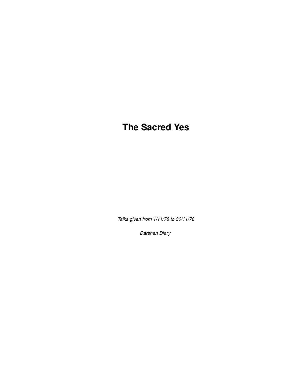 The Sacred Yes cover