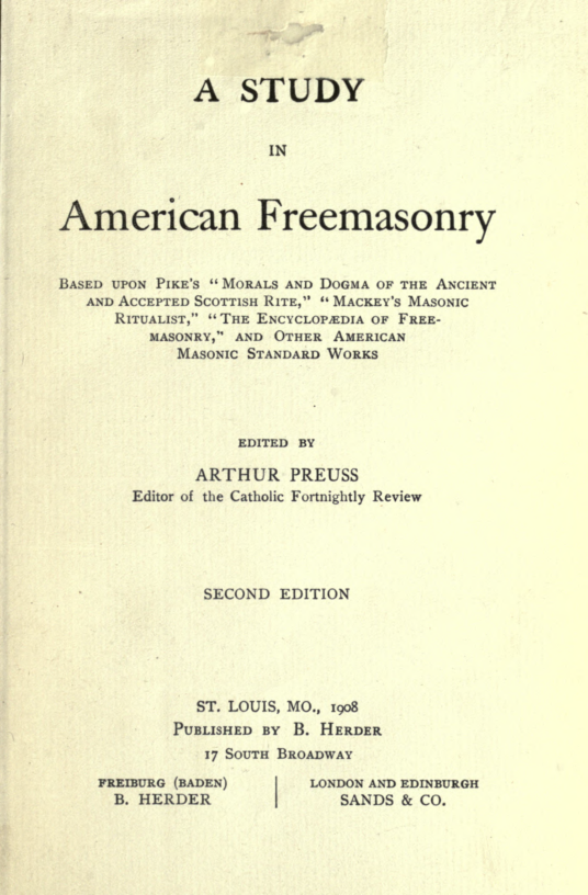 A Study in American Masonry - A Preuss cover