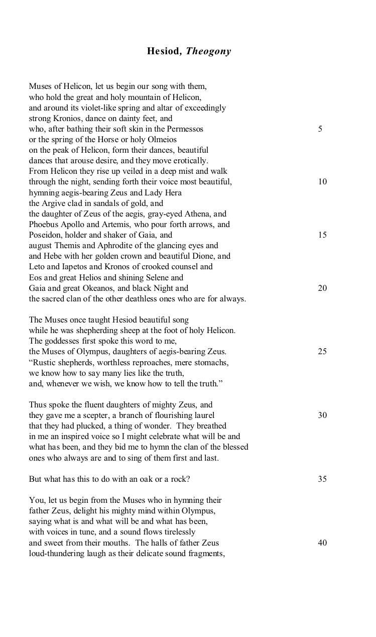 Hesiod Theogony cover