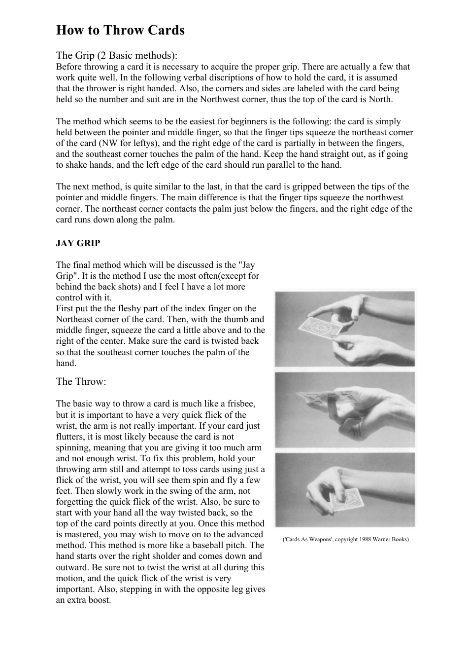 Ricky Jay - How to Throw Cards Basic cover