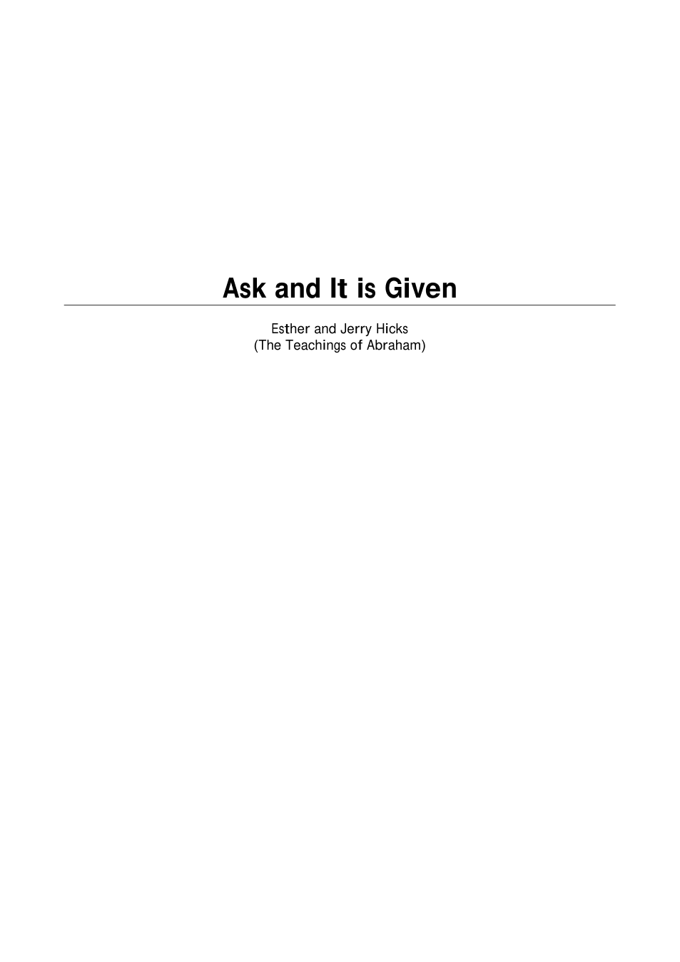 Ask And It Is Given cover