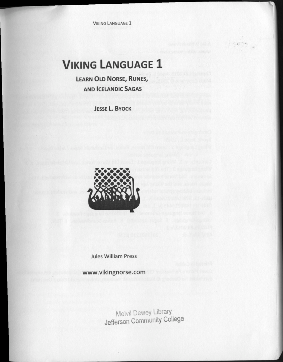 Jesse L. Byock - Viking Language 1 Learn Old Norse, Runes, and Icelandic Sagas (Viking Language Series) cover