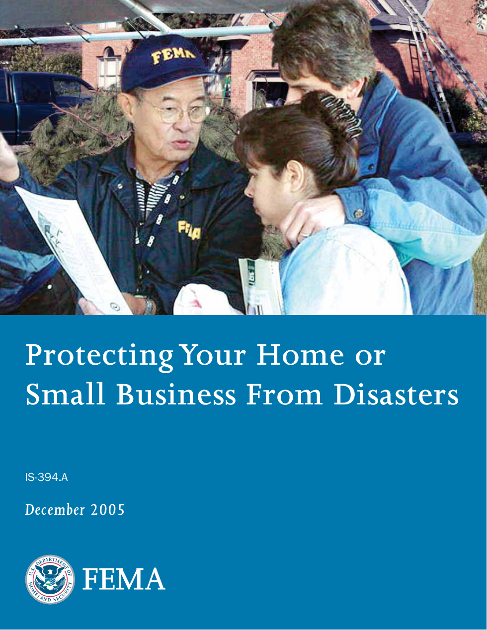 FEMA Protecting Home or Sm. Business-Disasters 2005 84pgs cover