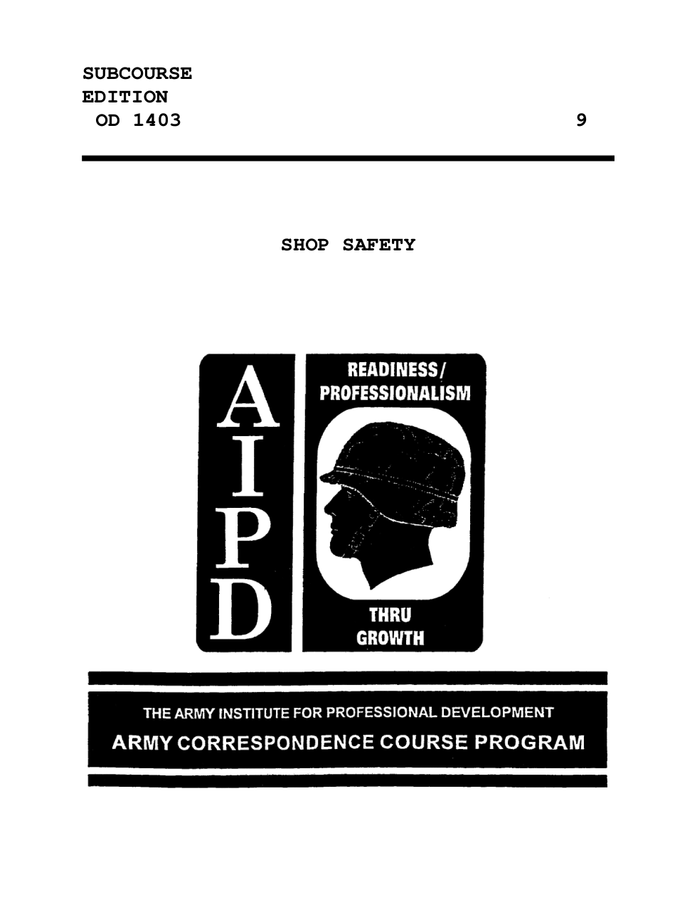 ARMY Machinist - Shop Safety Ed. 9 83 pages cover