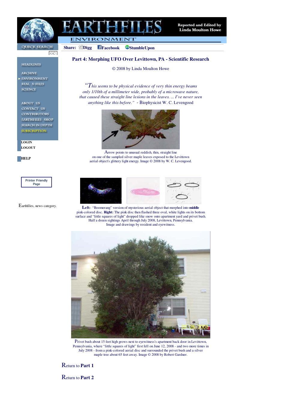 11 17 2008 Part 4 Morphing UFO Over Levittown, PA - Scientific Research cover