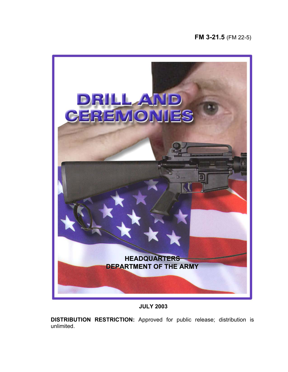 ARMY Drill and Ceremonies 2003 277 pages cover
