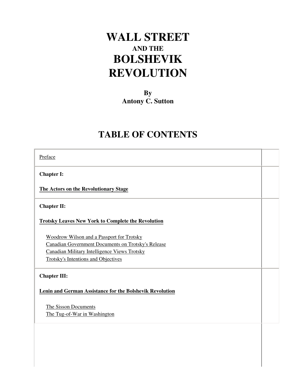 Antony C. Sutton - Wall Street and the Bolshevik Revolution (2003, Buccaneer Books) cover