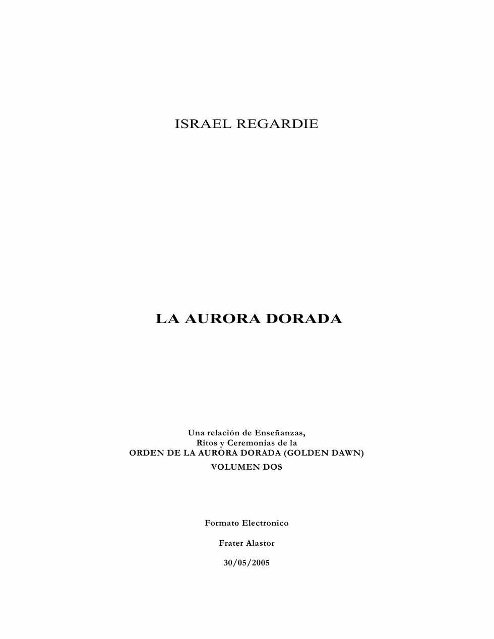 RegardiIsraeAuroraDorada2 cover
