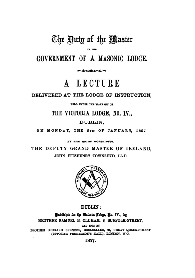 The Duty of the Master - J Fitzhenry Townsend cover
