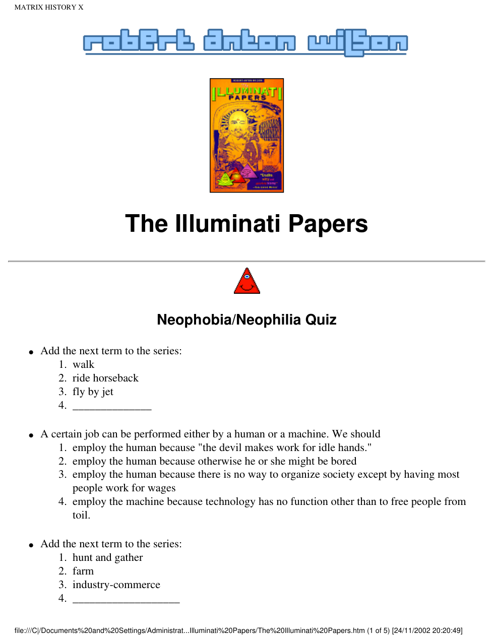 Wilson, Robert Anton - The Illuminati Papers cover