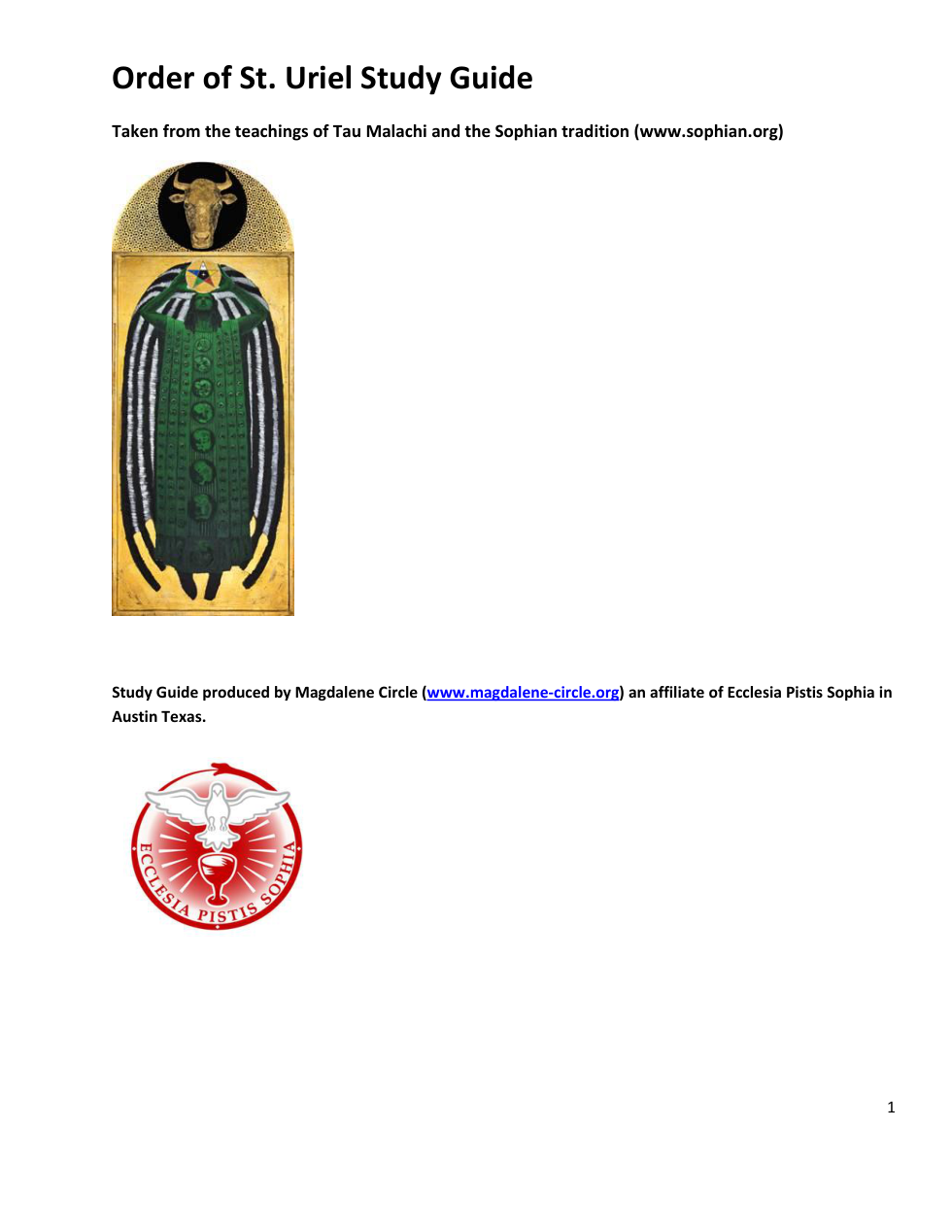 Order of St. Uriel Study Guide cover