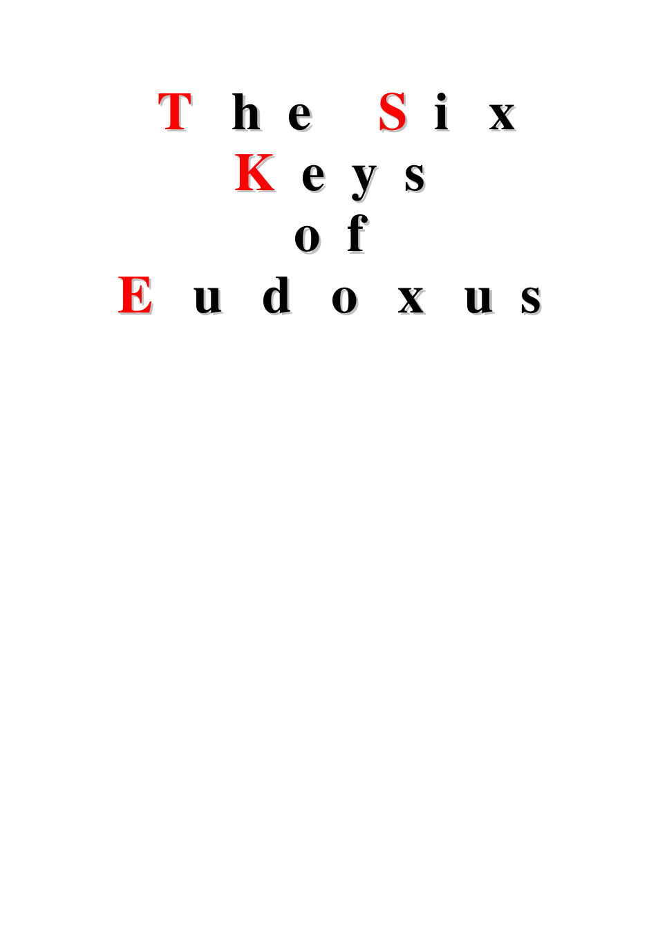 The Six Keys Of Eudoxus cover