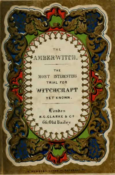 The Amber Witch The Most Interesting Trial For Witchcraft Ever Known(1844) cover
