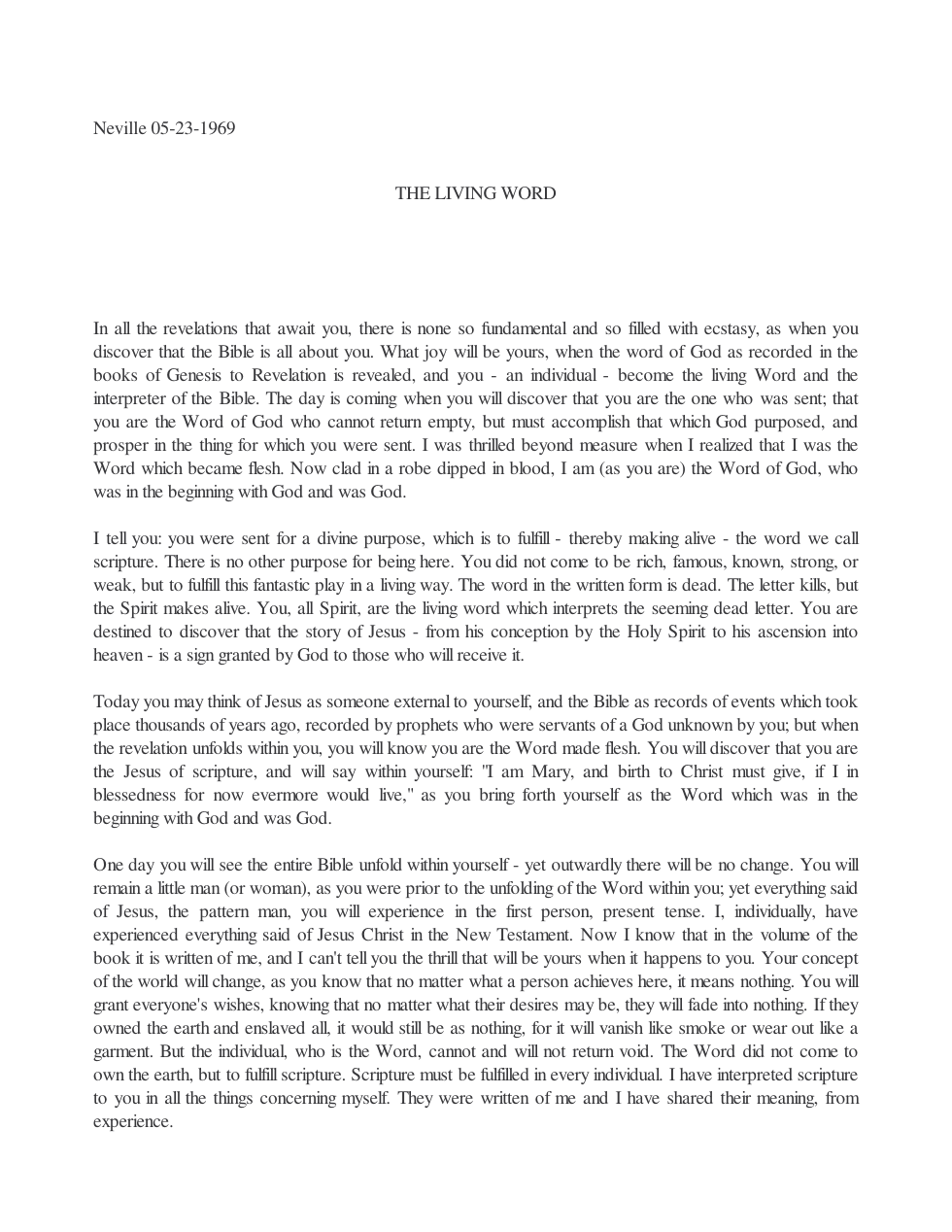 1969.05.23, The Living Word cover
