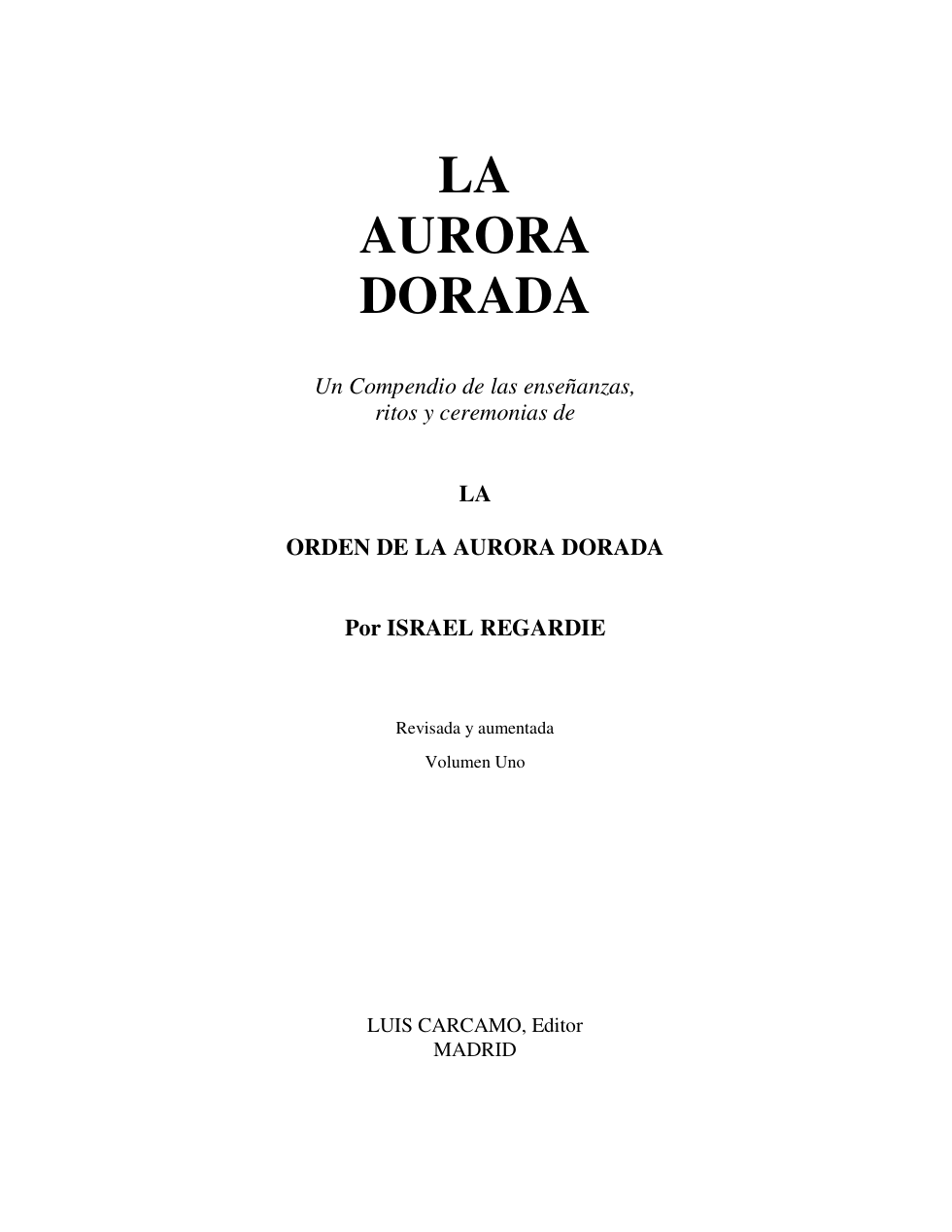 RegardieIsraeAuroraDorada cover