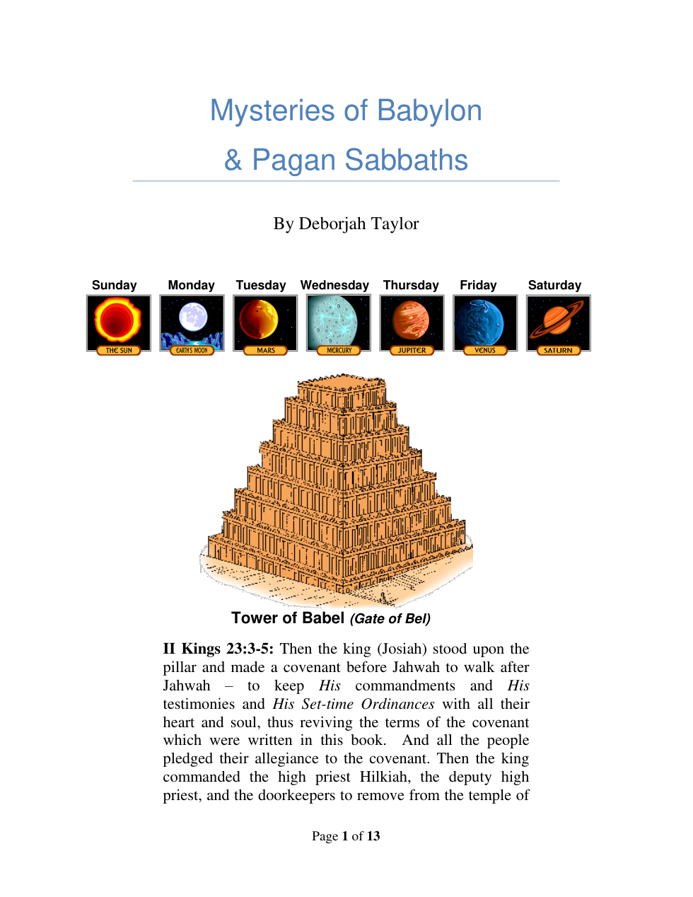 Mysteries of Babylon & Pagan Sabbaths cover