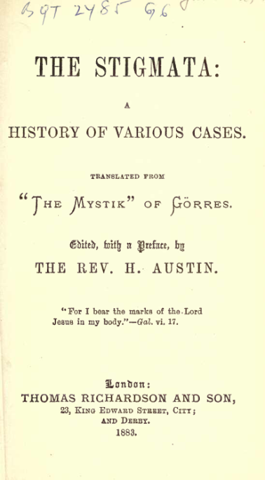 The Stigmata - H Austin cover