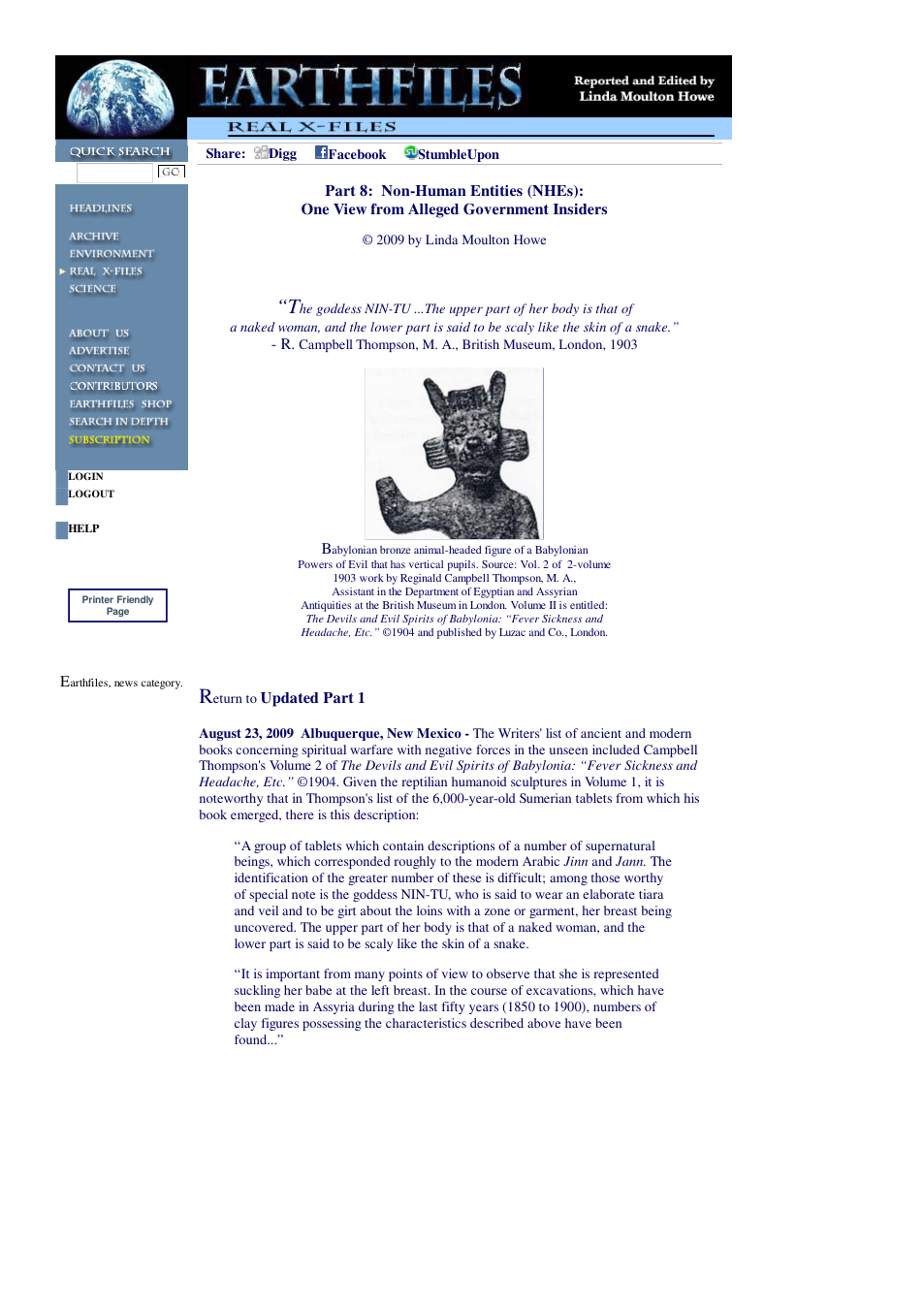 08 23 2009 Part 8 Non-Human Entities (NHEs) One View from Alleged Government Insiders cover