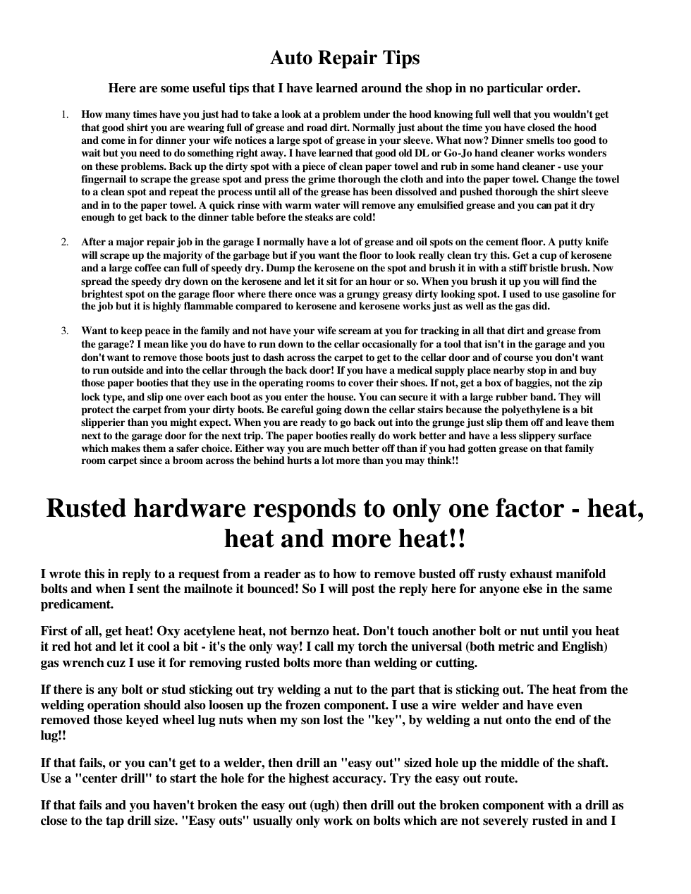 Automobile Repair Tips 37 pages cover