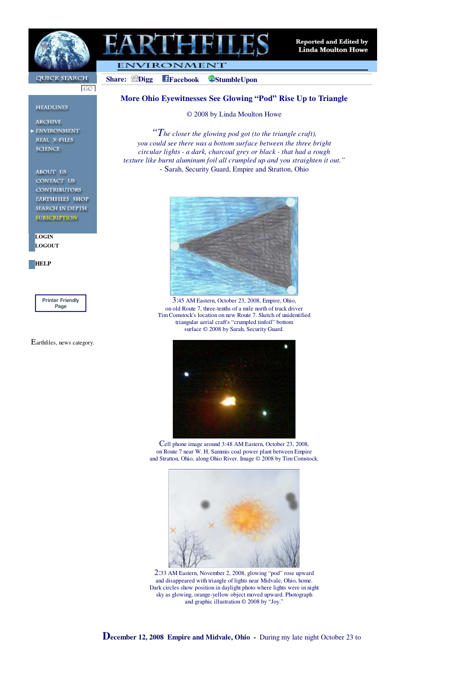 12 12 2008 More Ohio Eyewitnesses See Glowing Pod Rise Up to Triangle cover