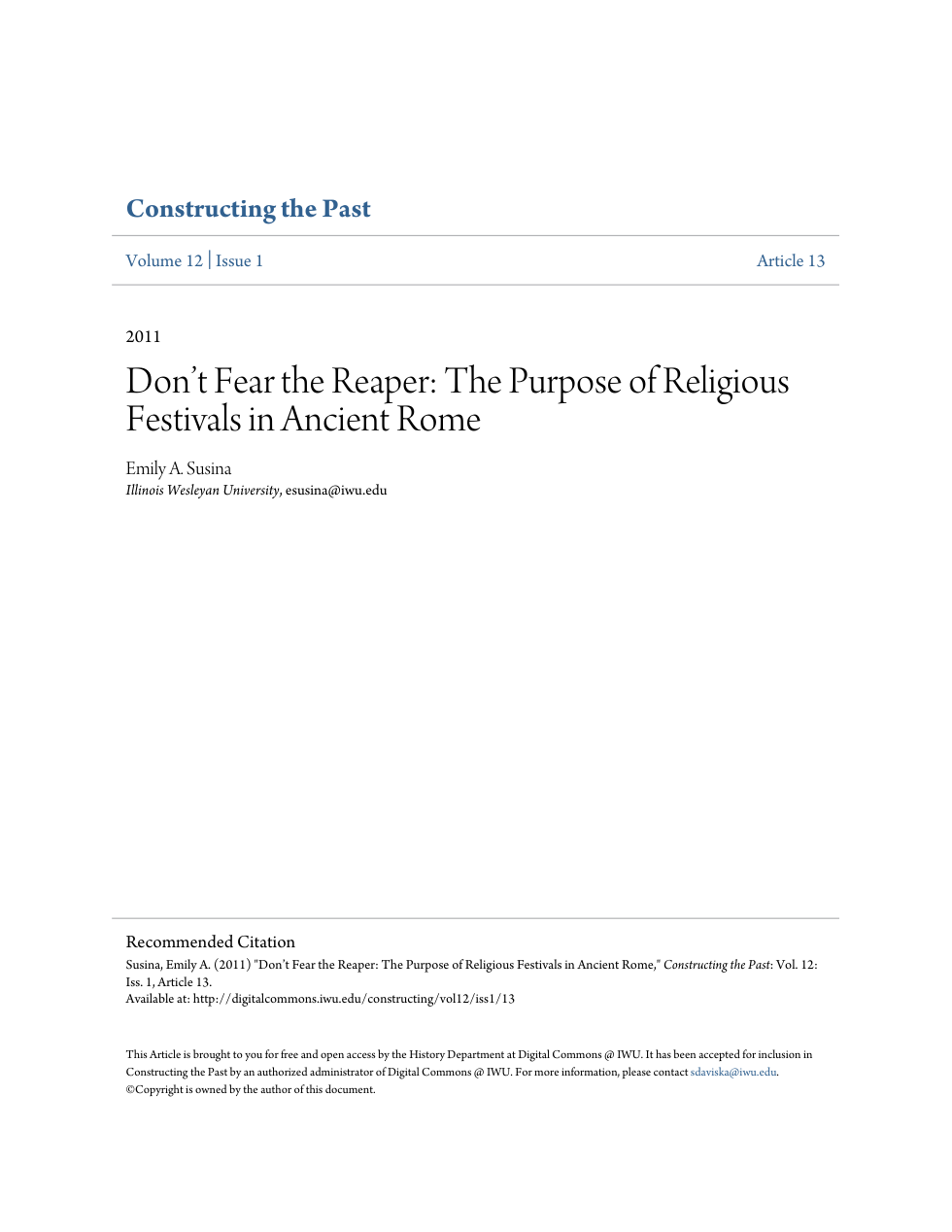 Ancestors worshipping in Rome cover