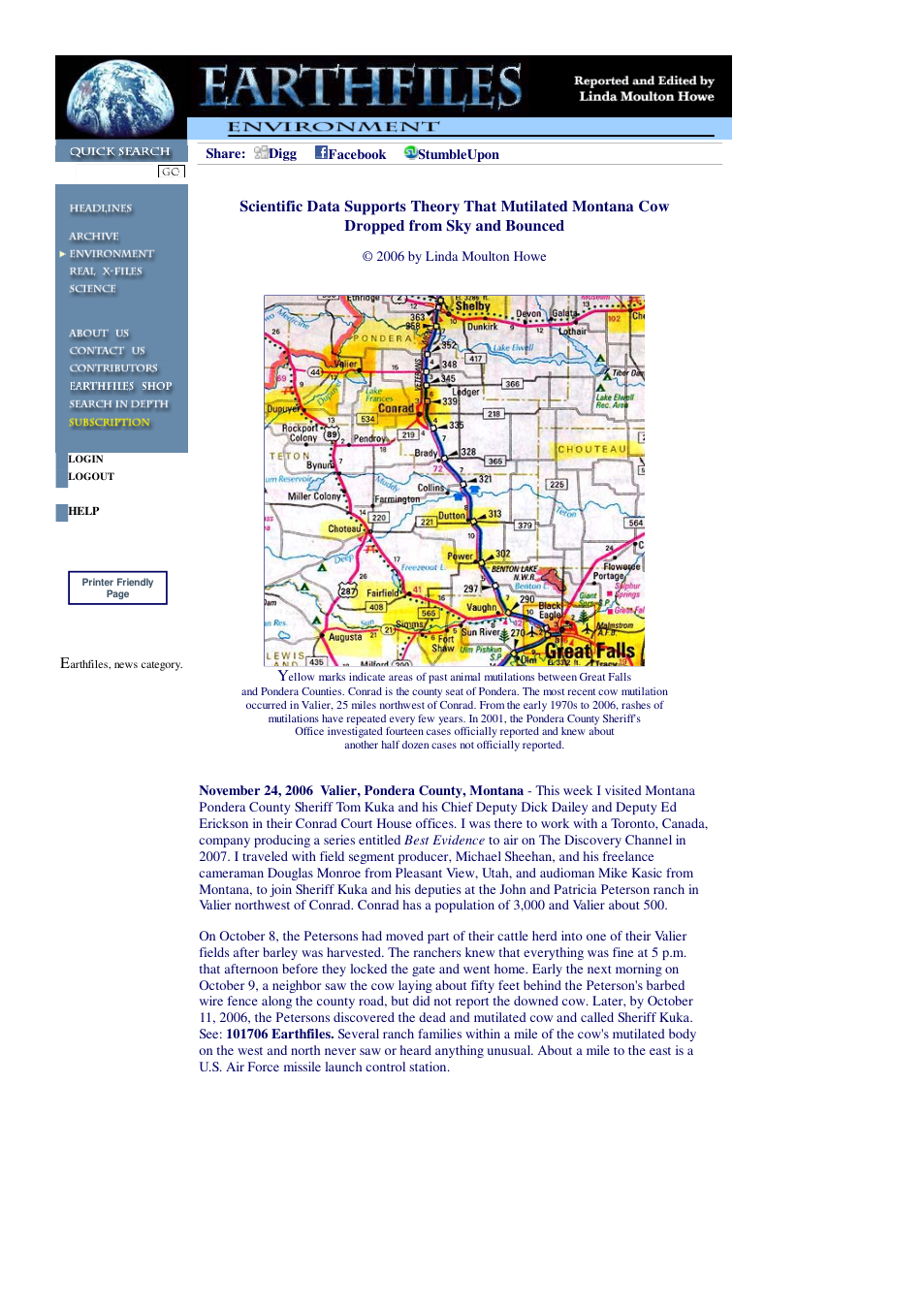 11 24 2006 Scientific Data Supports Theory That Mutilated Montana Cow Dropped from Sky and Bounced cover