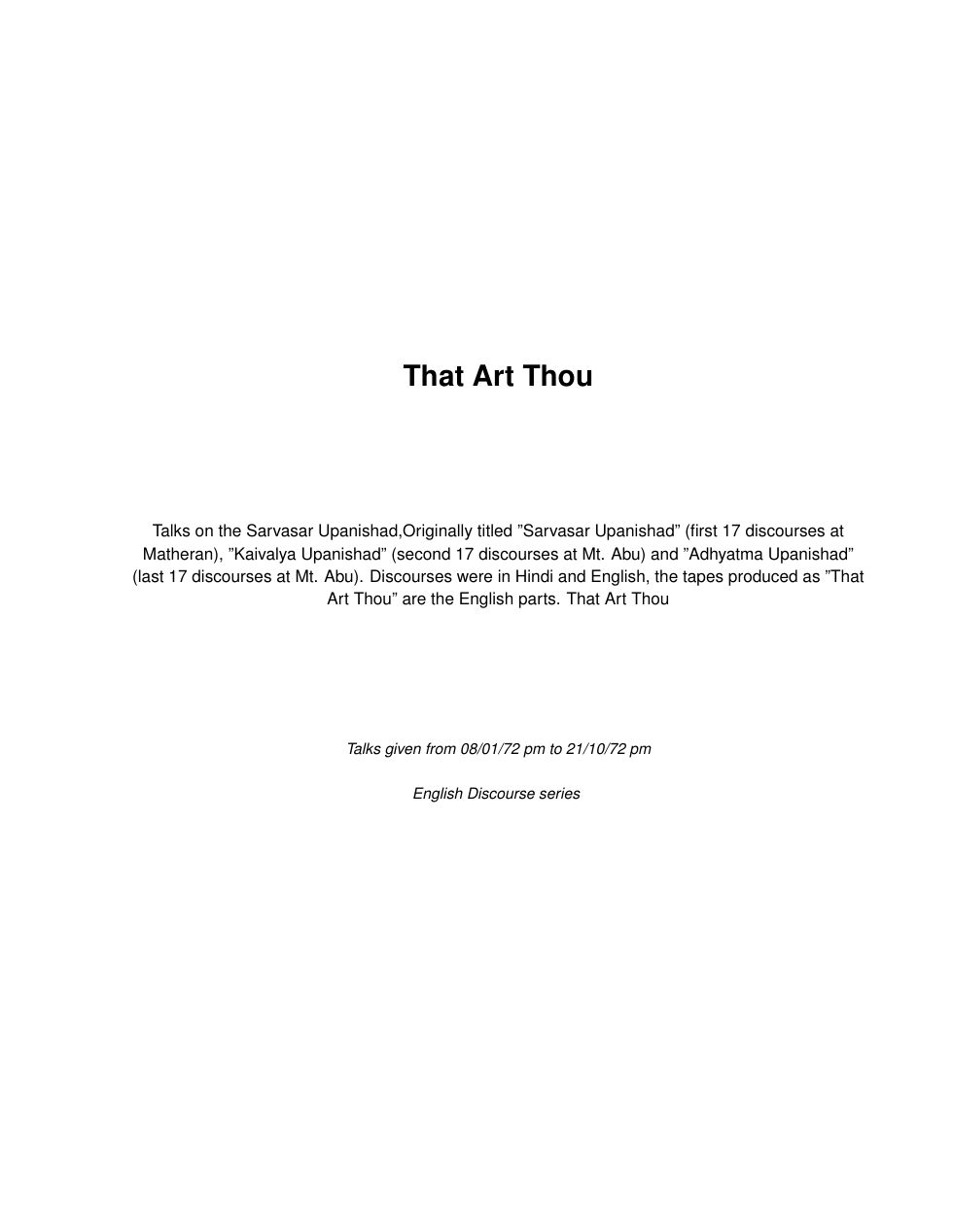 That Art Thou cover