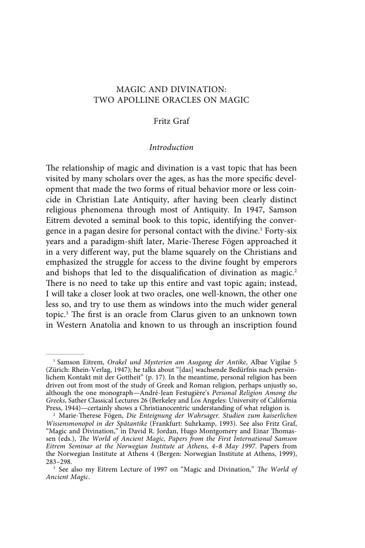 5 Magic and Divination Two Apolline Oracles on Magic cover