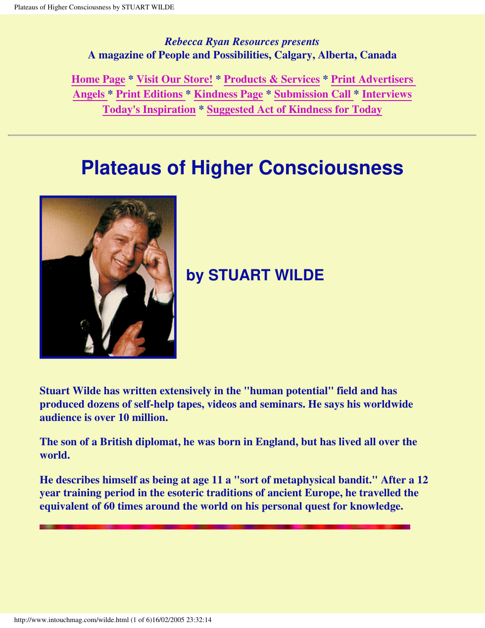 Stuart Wilde - Plateaus Of Higher Consciousness cover