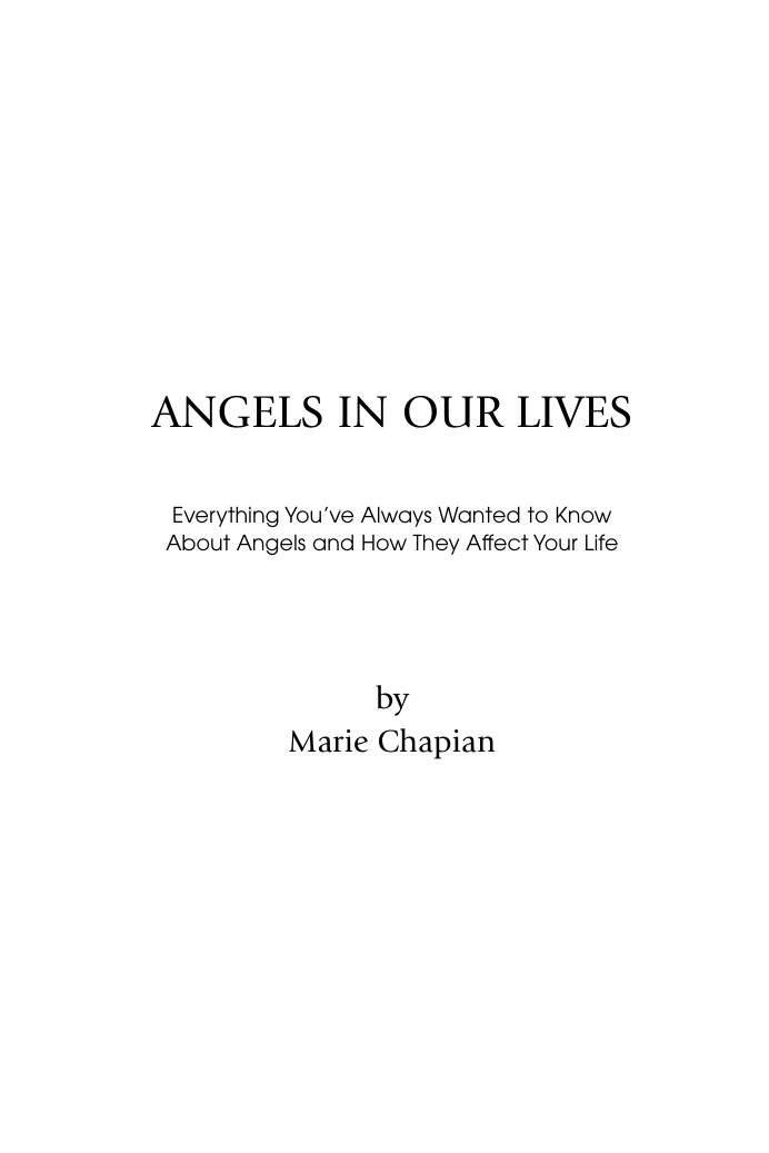 Marie Chapian - Angels in Our Lives cover