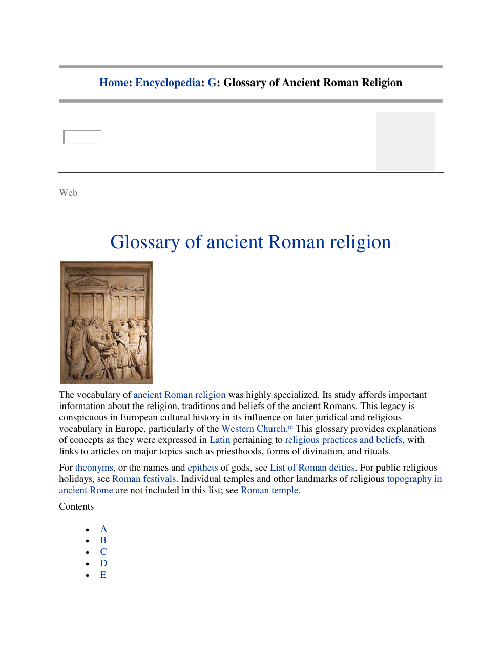 Glossary Of Ancient Roman Religion cover