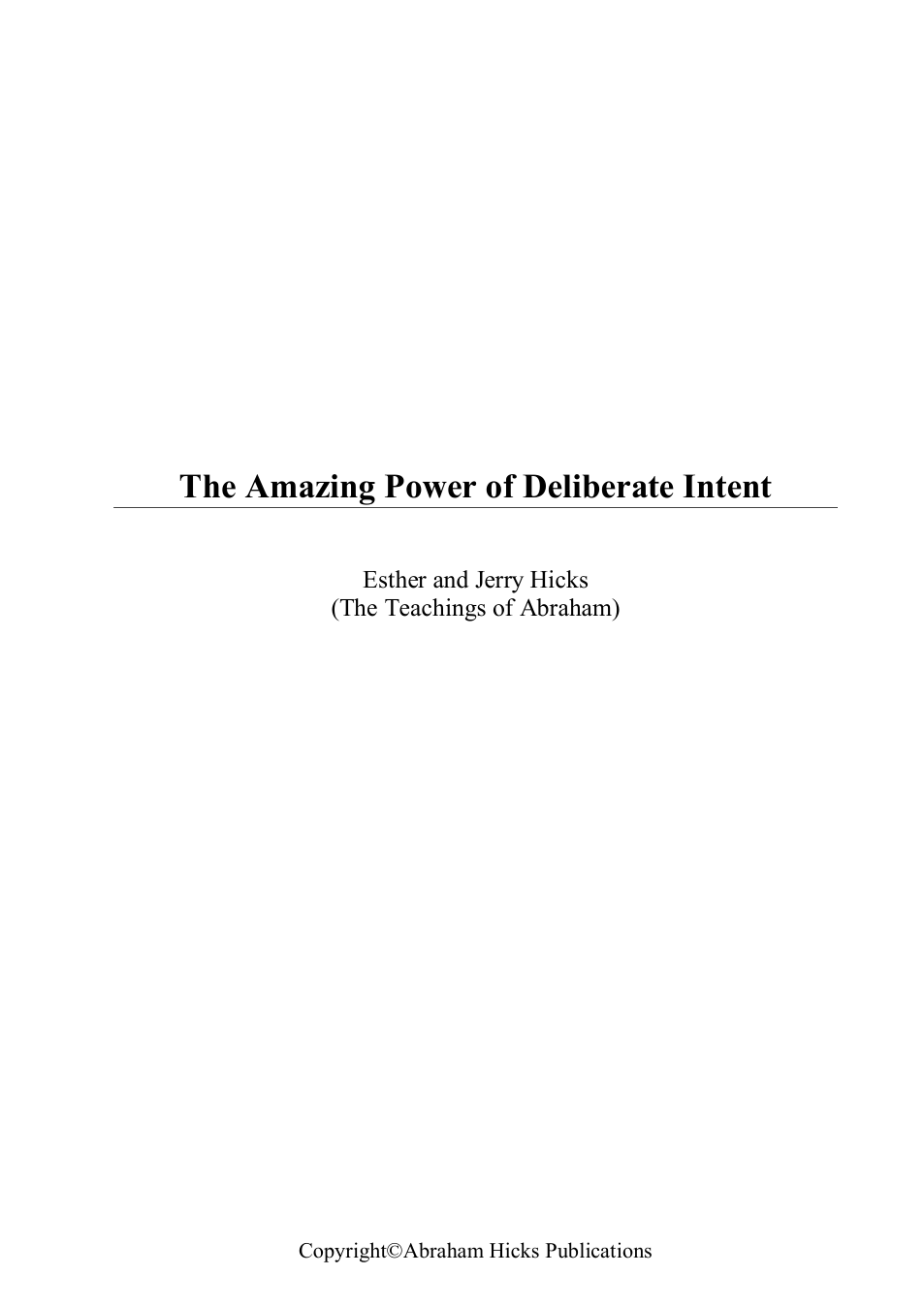 Amazing Power Of Deliberate Intent cover