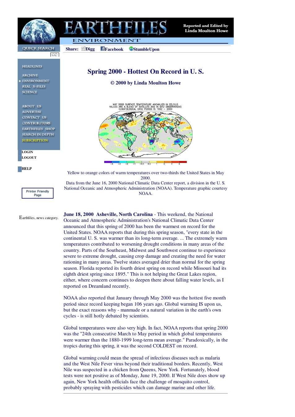 06 17 2000 Spring 2000 - Hottest On Record in U. S. cover