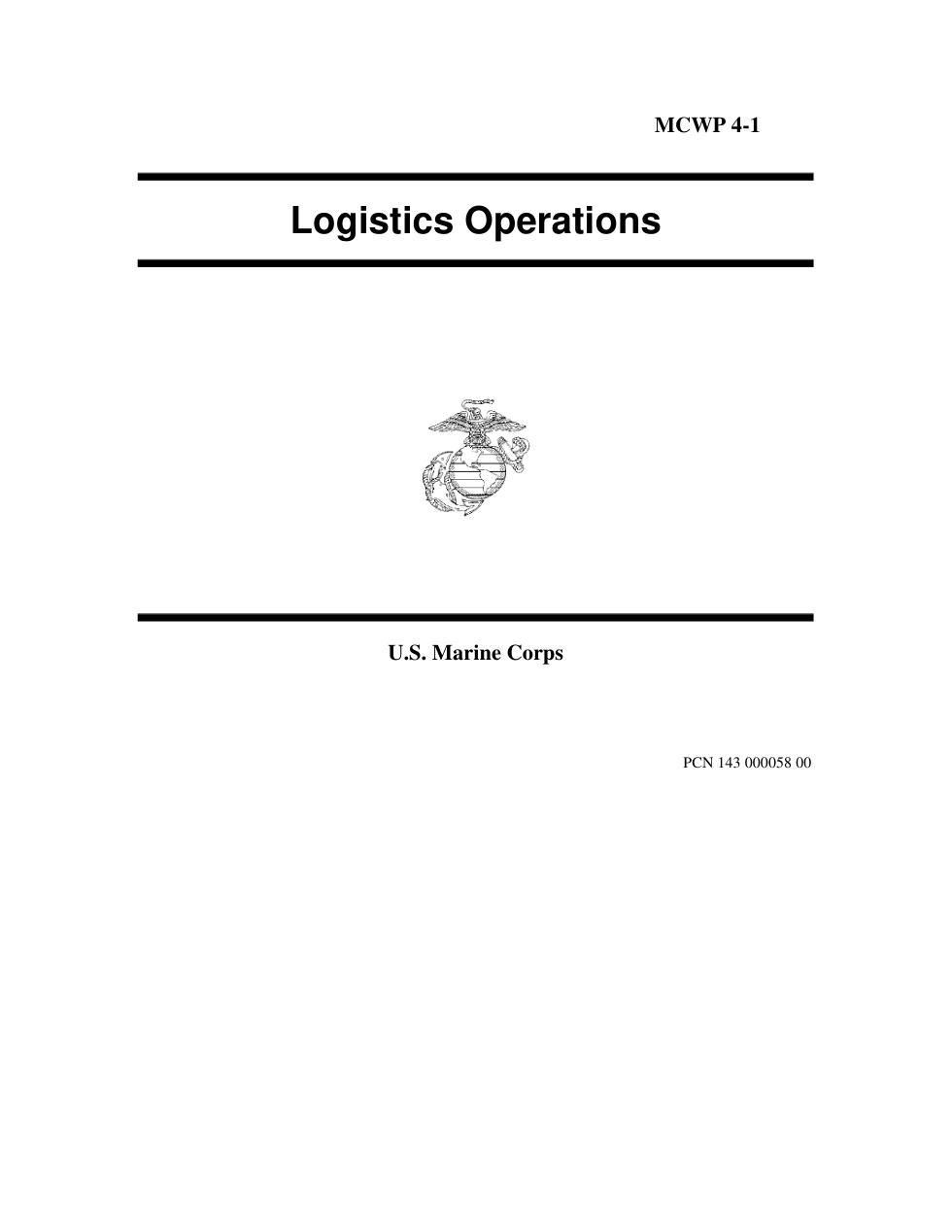 MCWP 4-1 Logistics Operations cover