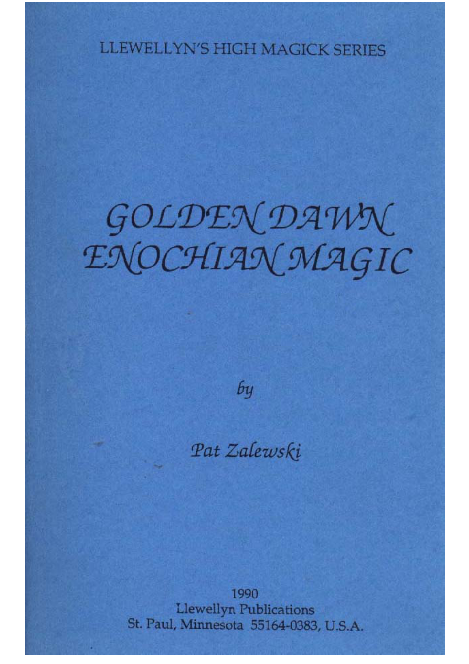 Golden Dawn Enochian Magic cover