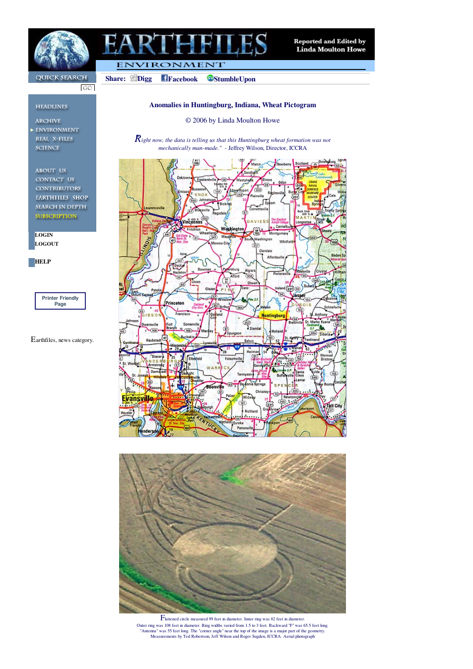 07 07 2006 Anomalies in Huntingburg, Indiana, Wheat Pictogram cover