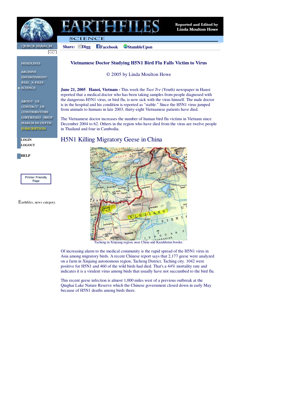 06 21 2005 Vietnamese Doctor Studying H5N1 Bird Flu Falls Victim to Virus cover