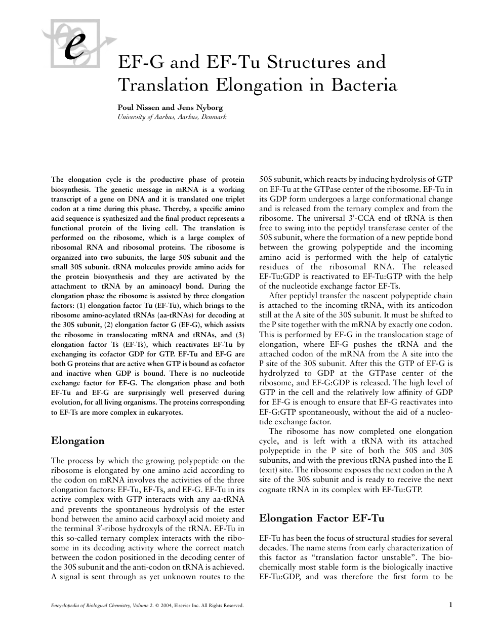 Academic Press Encyclopedia of Biological Chemistry Vol 2 cover