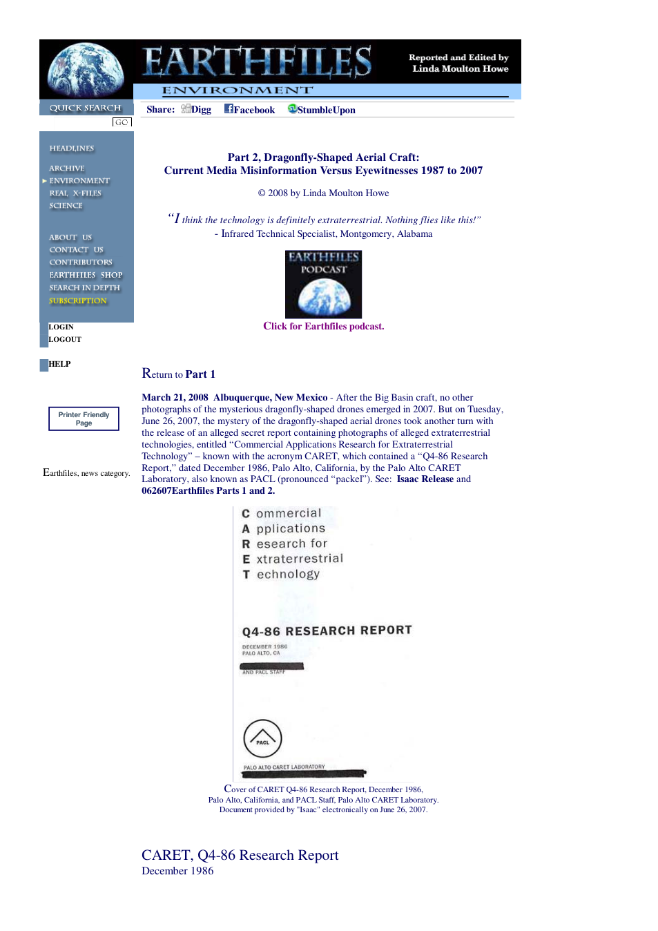 03 21 2008 Part 2, Dragonfly-Shaped Aerial Craft Current Media Misinformation Versus Eyewitnesses 1987 to 2007 cover