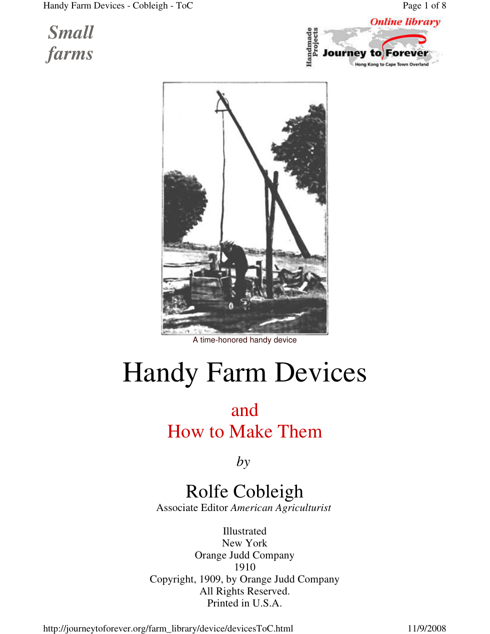 Handy Farm Devices And How To Make Them cover