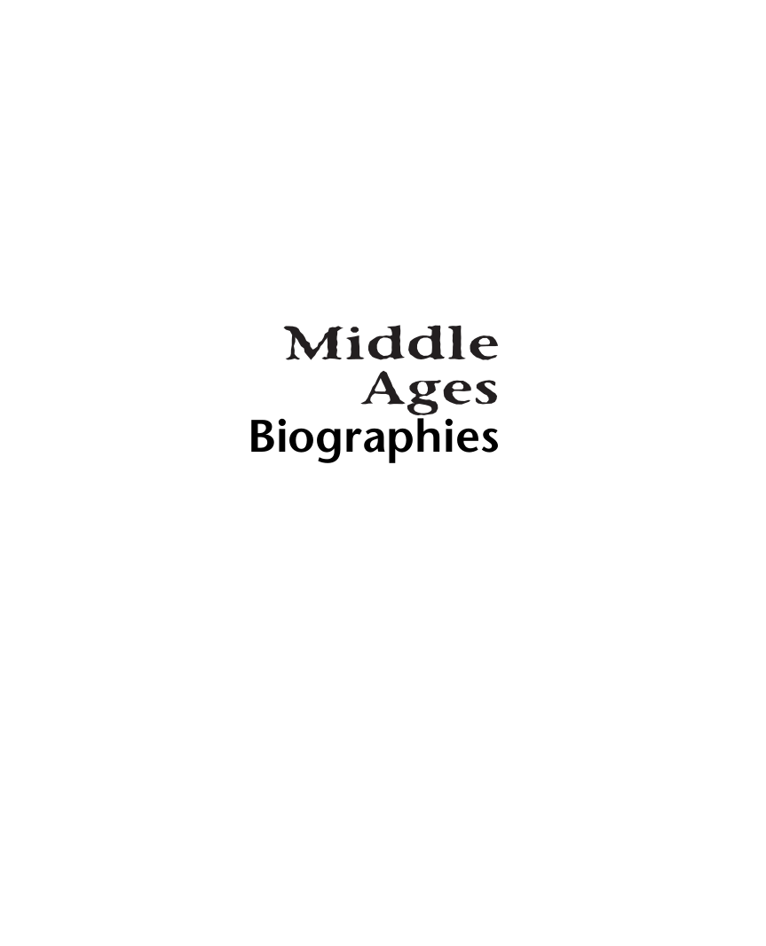 Middle Ages Reference Library Vol 3 - Biographies cover