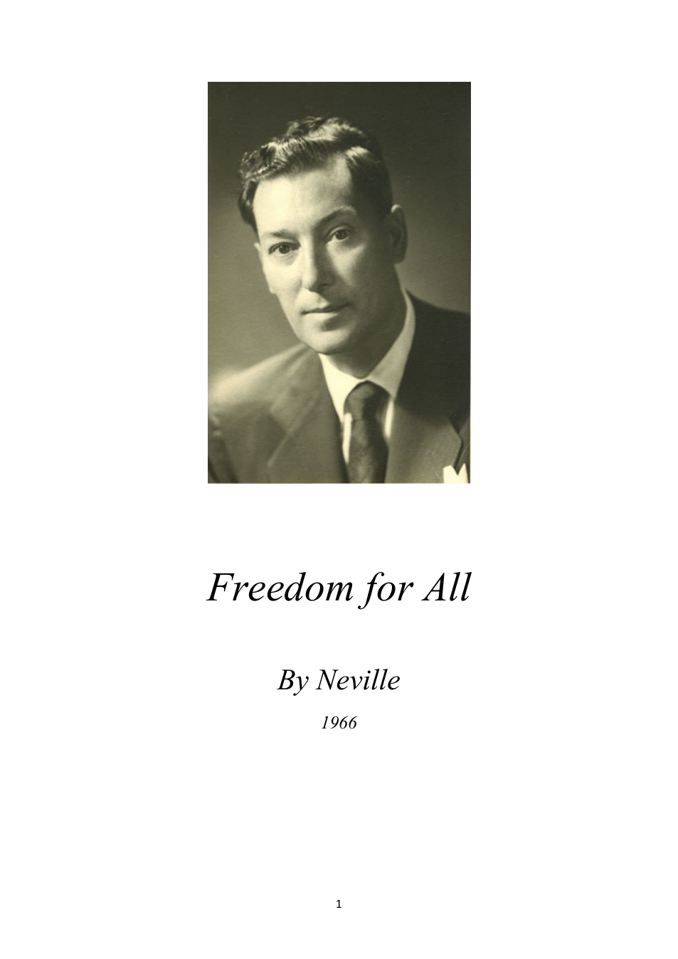 Neville Goddard - Freedom for All cover