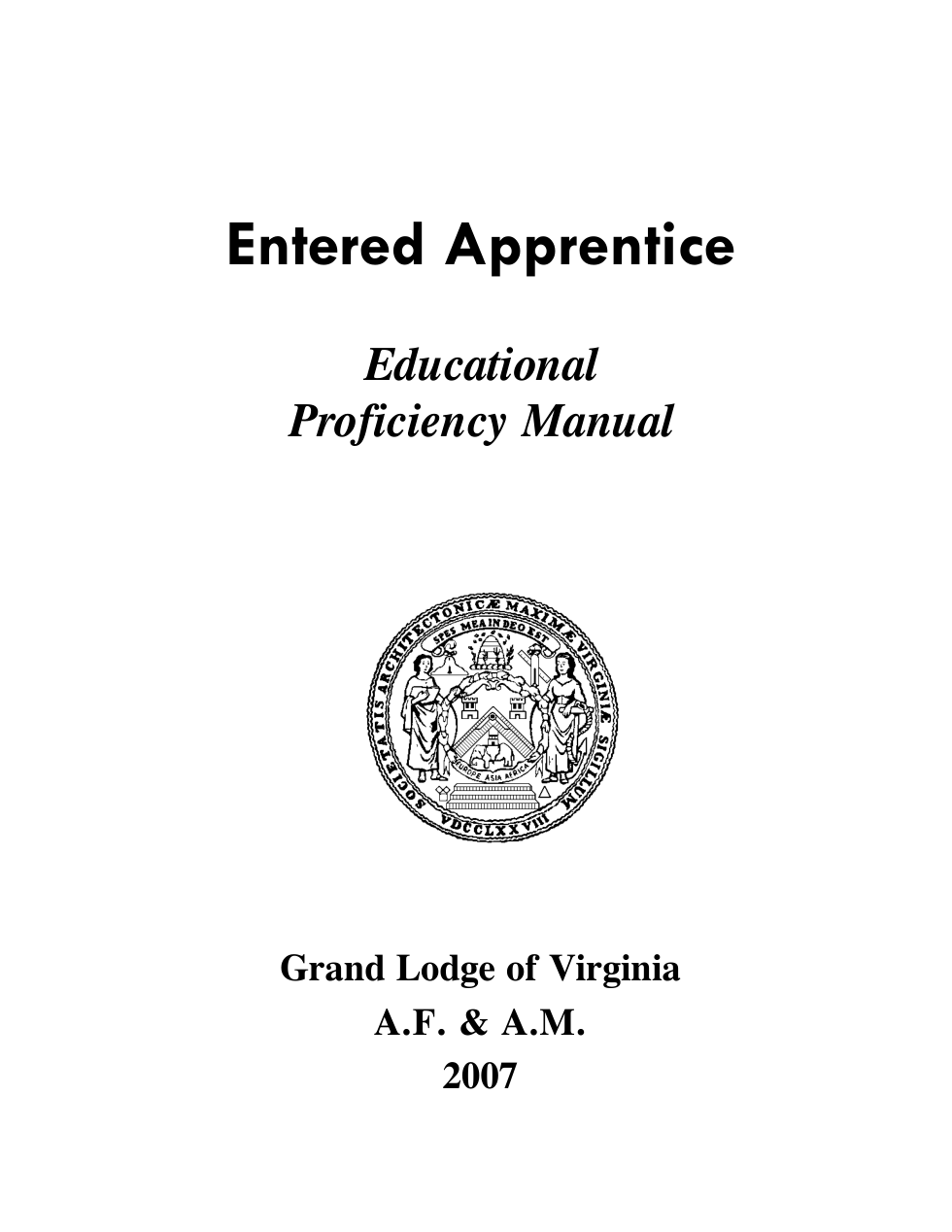 Masonic Proficiency Manual - 01 - Entered Apprentice cover