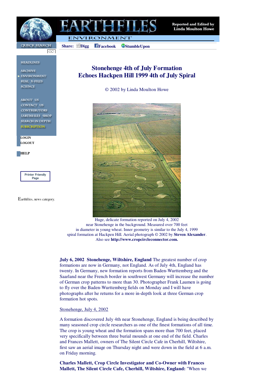 07 06 2002 Stonehenge 4th of July Formation Echoes Hackpen Hill 1999 4th of July Spiral cover