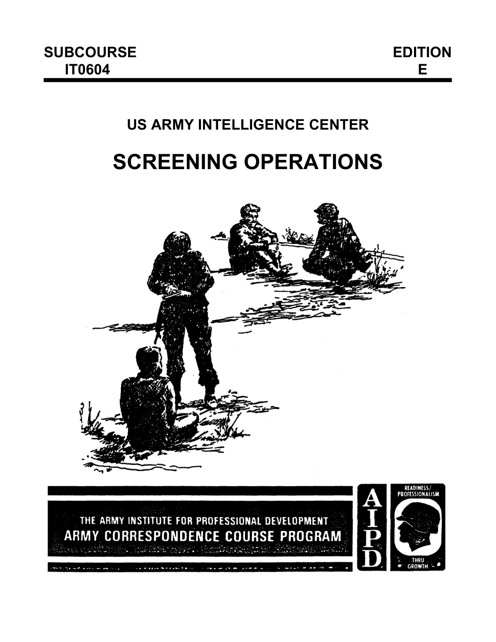 ARMY Interrogation - Screening Operations 1998 48 pages cover