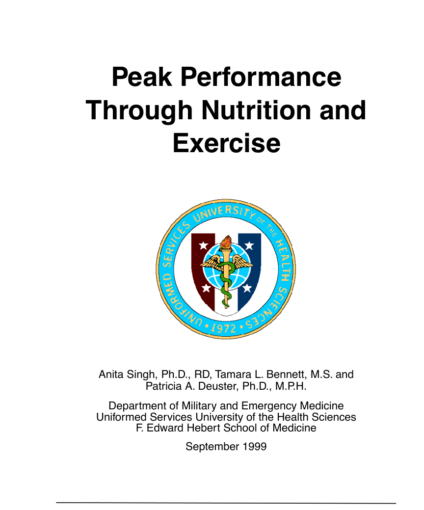 NAVY Peak Perform. from Nutrition&Exercise 1999 132pgs cover