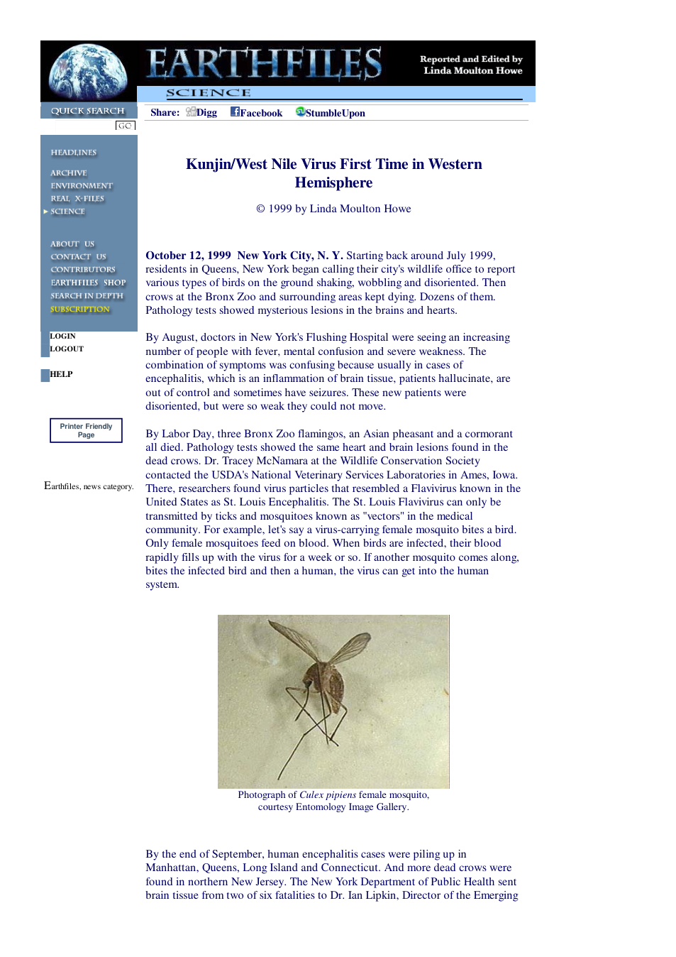 10 12 1999 Kunjin West Nile Virus - First Time in Western Hemisphere cover