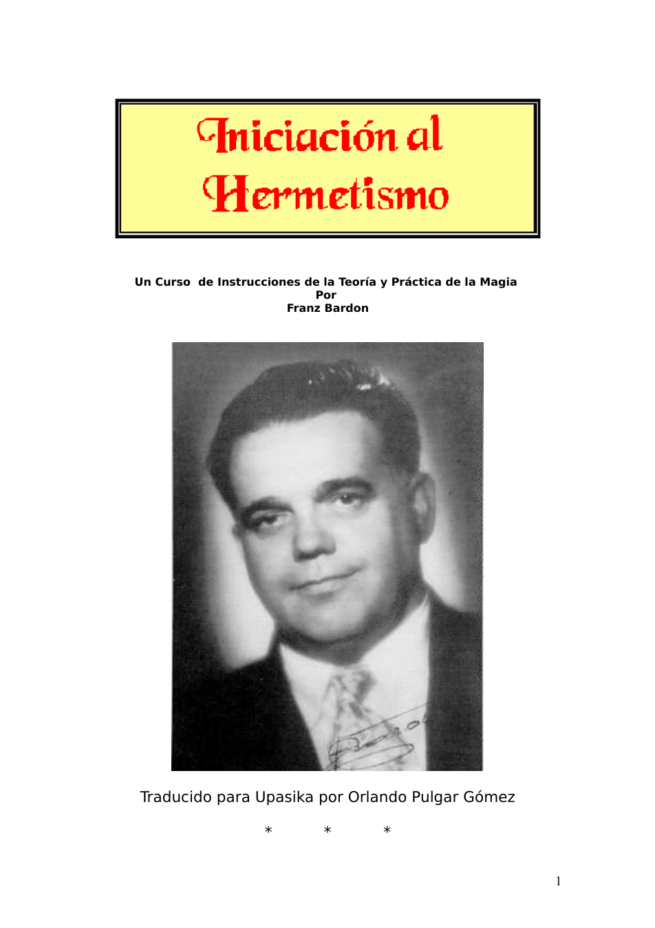 Franz Bardon - Iniciacion al Hermetismo cover