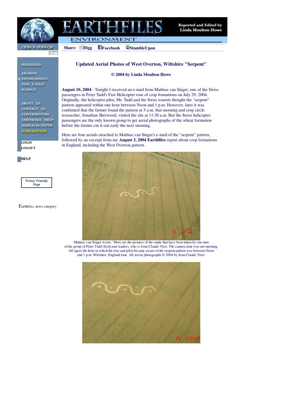 08 10 2004 Updated Aerial Photos of West Overton, Wiltshire Serpent cover