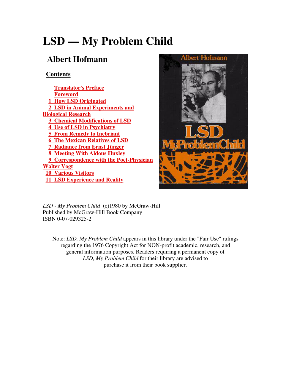 Hoffman.LSD My Problem Child cover
